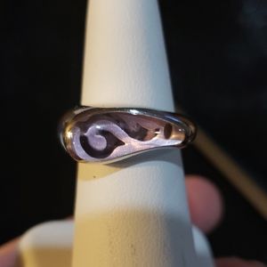🆕️ Unique 925 silver & pink ring sz 7.5